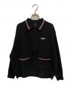 HUFハフ）の古着「CROWN ZIP POLO」｜ブラック