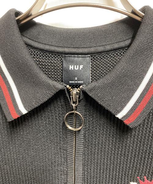 HUF（ハフ）HUF (ハフ) CROWN ZIP POLO ブラック サイズ:Sの古着・服飾アイテム