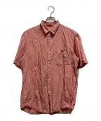 stussyステューシー）の古着「00's ロゴ刺繍シャツ」｜レッド