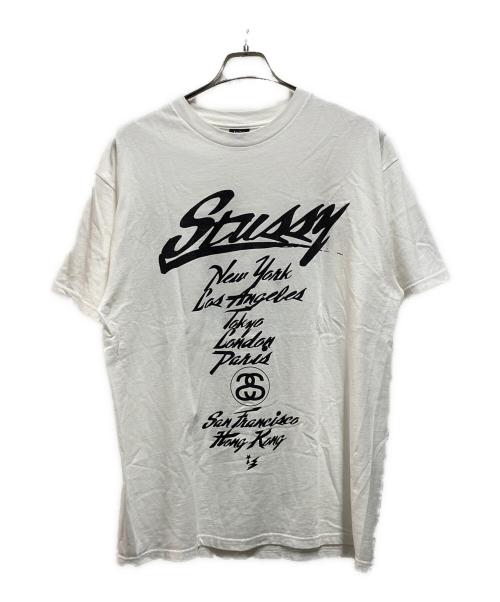 stussy（ステューシー）stussy (ステューシー) WTAPS (ダブルタップス) 00's WORLD TOUR TEE ホワイト サイズ:Ⅼの古着・服飾アイテム
