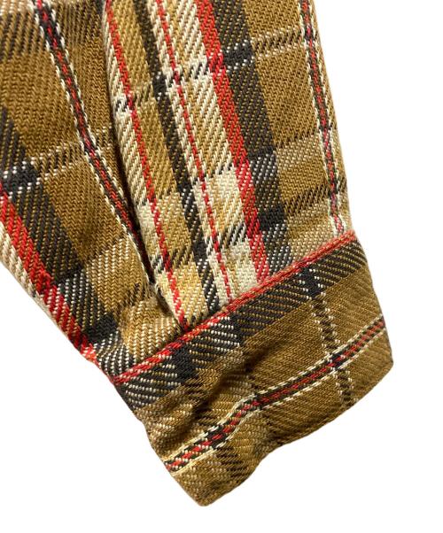 FIVE BROTHER（ファイブブラザー）FIVE BROTHER (ファイブブラザー) チェックシャツ ベージュ サイズ:Sの古着・服飾アイテム