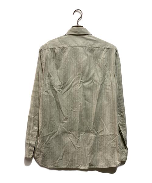 RRL（ダブルアールエル）RRL (ダブルアールエル) ストライプシャツ グリーン サイズ:Mの古着・服飾アイテム
