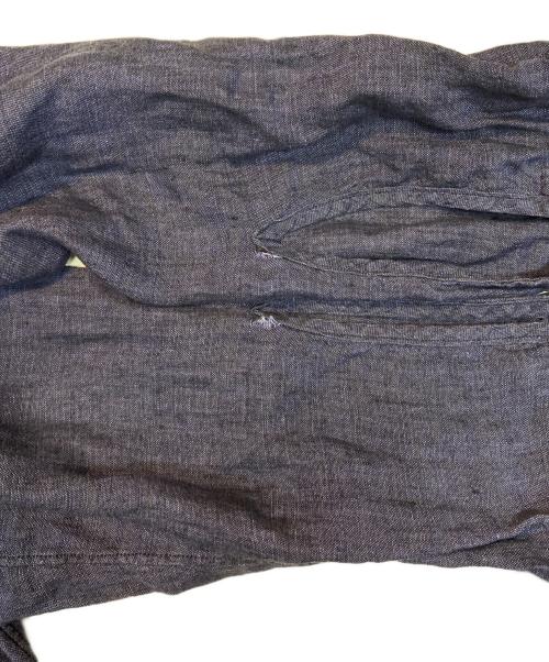 BARNEYS NEWYORK（バーニーズ・ニューヨーク）BARNEYS NEWYORK (バーニーズ・ニューヨーク) finamore (フィナモレ) 別注リネンシャツ ネイビー サイズ:Sの古着・服飾アイテム