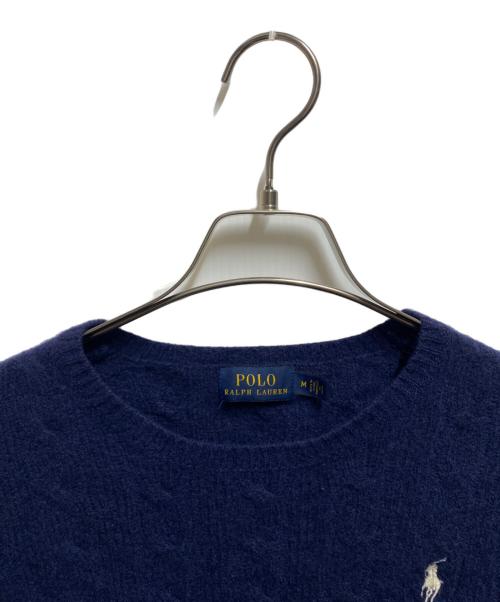 POLO RALPH LAUREN（ポロ・ラルフローレン）POLO RALPH LAUREN (ポロ・ラルフローレン) ウールカシミヤケーブルニット ネイビー サイズ:Mの古着・服飾アイテム