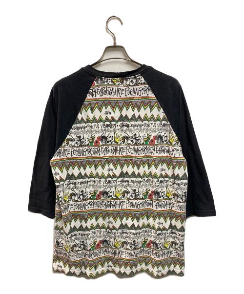 stussy（ステューシー）stussy (ステューシー) 00's Tom Tom ラグランカットソー ホワイト×ブラック サイズ:Lの古着・服飾アイテム