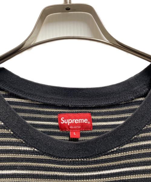 SUPREME（シュプリーム）SUPREME (シュプリーム) Stripe Thermal S/S TOP ブラック サイズ:Ⅼの古着・服飾アイテム