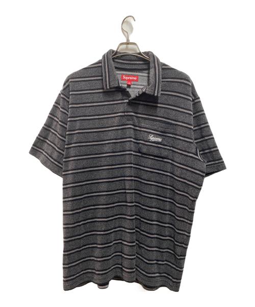 SUPREME（シュプリーム）SUPREME (シュプリーム) Supreme Stripe Terry S/S Polo ブラック サイズ:Ⅼの古着・服飾アイテム