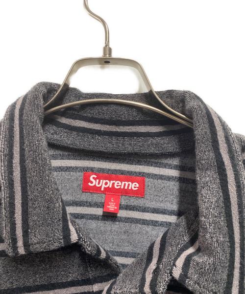 SUPREME（シュプリーム）SUPREME (シュプリーム) Supreme Stripe Terry S/S Polo ブラック サイズ:Ⅼの古着・服飾アイテム