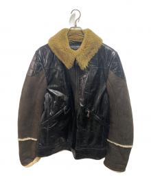 DOLCE & GABBANA（ドルチェ＆ガッバーナ）の古着「ムートンレザージャケット」｜ブラック×ブラウン