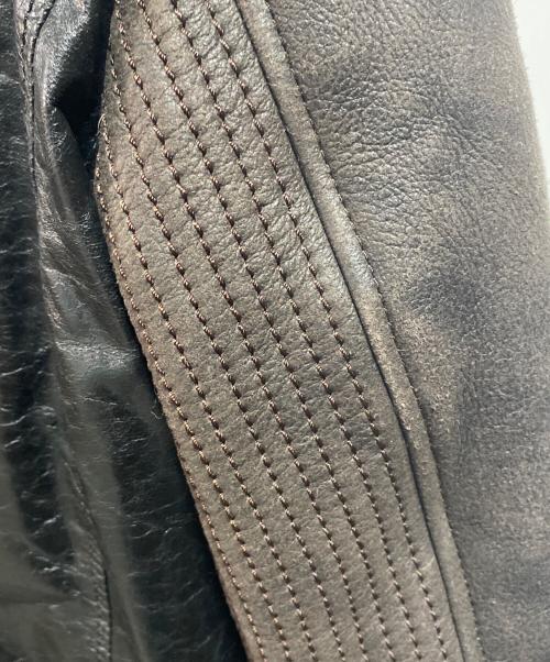 DOLCE & GABBANA（ドルチェ＆ガッバーナ）DOLCE & GABBANA (ドルチェ＆ガッバーナ) ムートンレザージャケット ブラック×ブラウン サイズ:48の古着・服飾アイテム