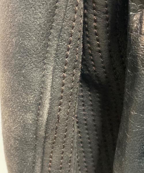 DOLCE & GABBANA（ドルチェ＆ガッバーナ）DOLCE & GABBANA (ドルチェ＆ガッバーナ) ムートンレザージャケット ブラック×ブラウン サイズ:48の古着・服飾アイテム