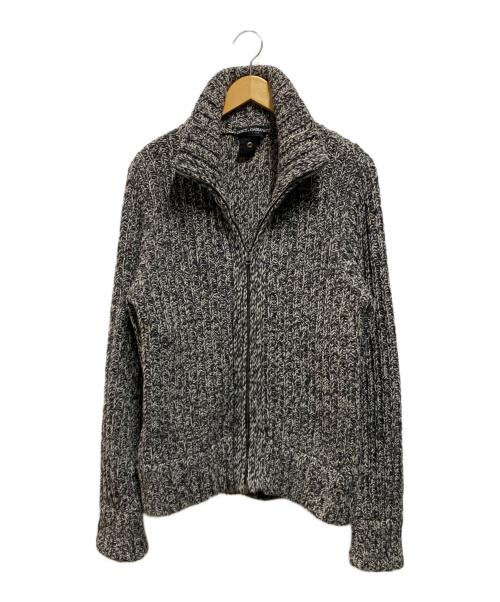 DOLCE & GABBANA（ドルチェ＆ガッバーナ）DOLCE & GABBANA (ドルチェ＆ガッバーナ) レイヤードニットジャケット グレー サイズ:48の古着・服飾アイテム