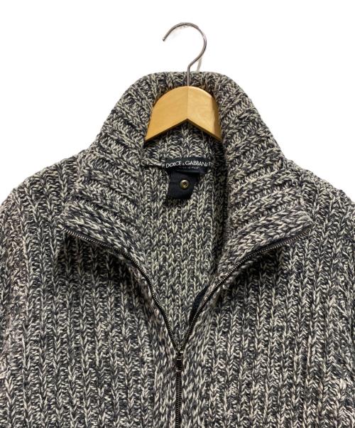 DOLCE & GABBANA（ドルチェ＆ガッバーナ）DOLCE & GABBANA (ドルチェ＆ガッバーナ) レイヤードニットジャケット グレー サイズ:48の古着・服飾アイテム