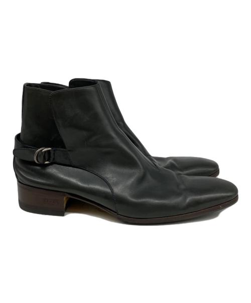 GUCCI（グッチ）GUCCI (グッチ) ストラップレザーブーツ ブラック サイズ:42の古着・服飾アイテム