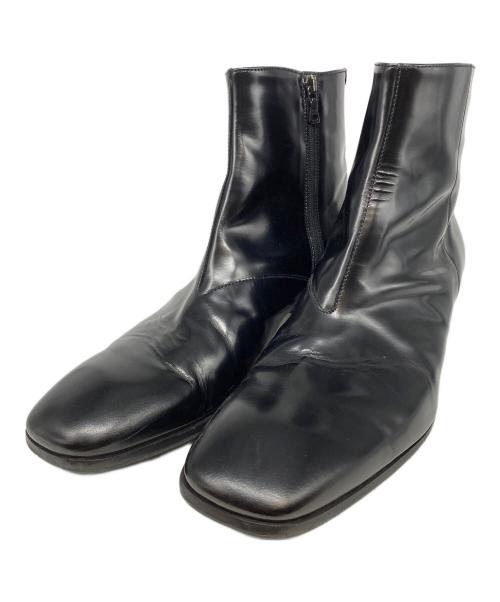 PRADA（プラダ）PRADA (プラダ) スクエアトゥサイドジップブーツ ブラック サイズ:8の古着・服飾アイテム