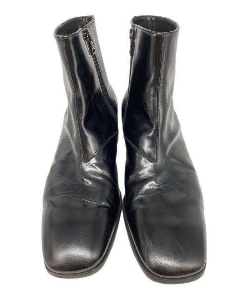PRADA（プラダ）PRADA (プラダ) スクエアトゥサイドジップブーツ ブラック サイズ:8の古着・服飾アイテム