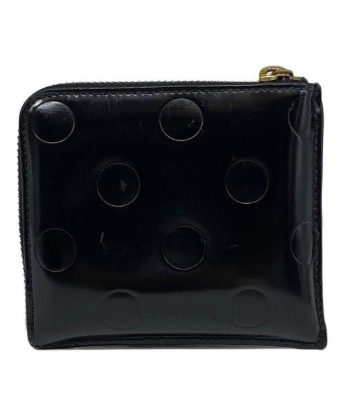 COMME des GARCONS（コムデギャルソン）COMME des GARCONS (コムデギャルソン) ポルカドット L字ジップウォレット ブラックの古着・服飾アイテム