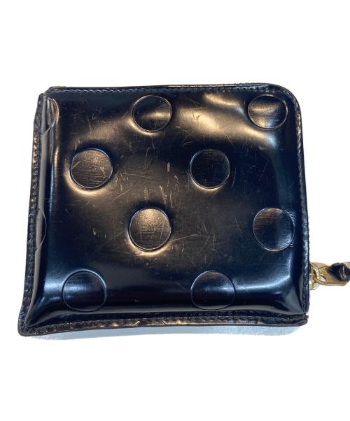 COMME des GARCONS（コムデギャルソン）COMME des GARCONS (コムデギャルソン) ポルカドット L字ジップウォレット ブラックの古着・服飾アイテム