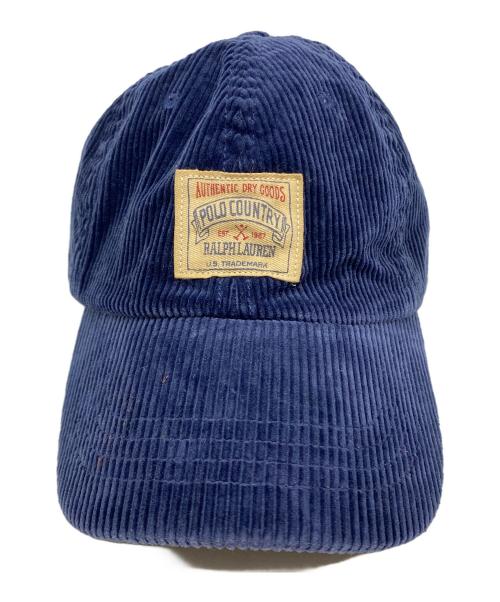 POLO RALPH LAUREN（ポロ・ラルフローレン）POLO RALPH LAUREN (ポロ・ラルフローレン) コーデュロイキャップ ネイビーの古着・服飾アイテム