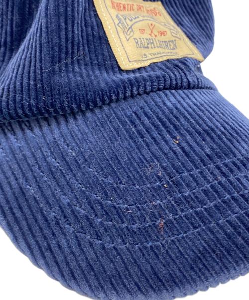 POLO RALPH LAUREN（ポロ・ラルフローレン）POLO RALPH LAUREN (ポロ・ラルフローレン) コーデュロイキャップ ネイビーの古着・服飾アイテム
