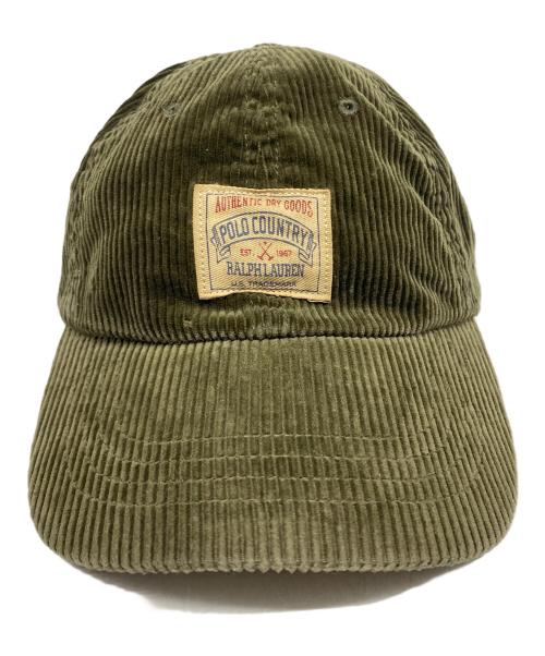 POLO RALPH LAUREN（ポロ・ラルフローレン）POLO RALPH LAUREN (ポロ・ラルフローレン) コーデュロイキャップ グリーンの古着・服飾アイテム