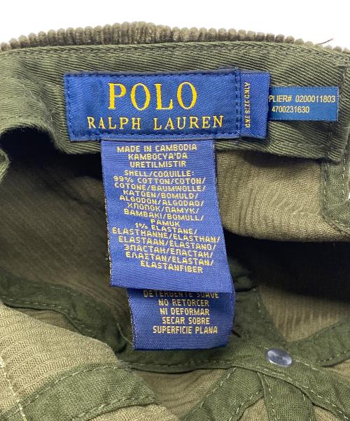 POLO RALPH LAUREN（ポロ・ラルフローレン）POLO RALPH LAUREN (ポロ・ラルフローレン) コーデュロイキャップ グリーンの古着・服飾アイテム