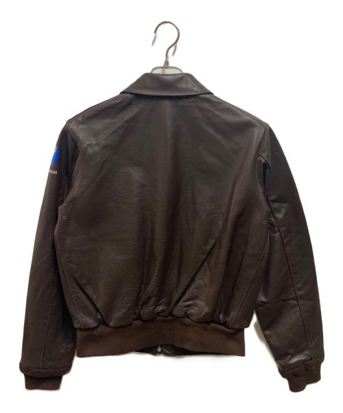 MORGAN（モーガン）MORGAN  (モーガン) A-2レザーフライトジャケット ブラウン サイズ:38の古着・服飾アイテム