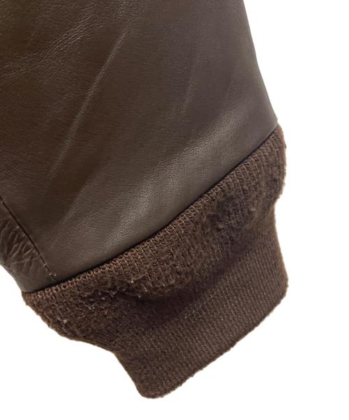 MORGAN（モーガン）MORGAN  (モーガン) A-2レザーフライトジャケット ブラウン サイズ:38の古着・服飾アイテム