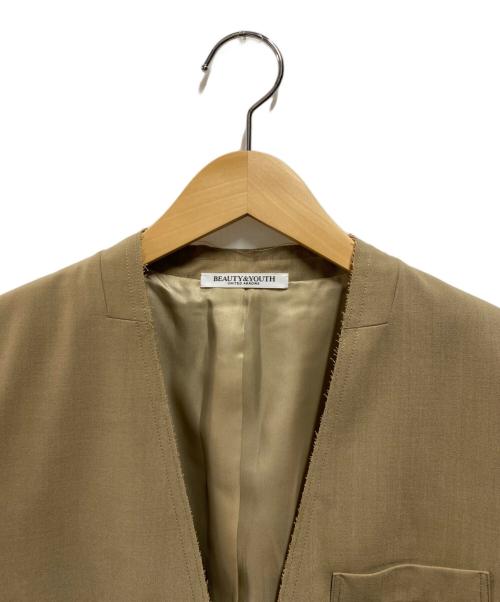 BEAUTY&YOUTH（ビューティーアンドユース）BEAUTY&YOUTH (ビューティーアンドユース) カットオフ カラーレス ジャケット ベージュ サイズ:Mの古着・服飾アイテム