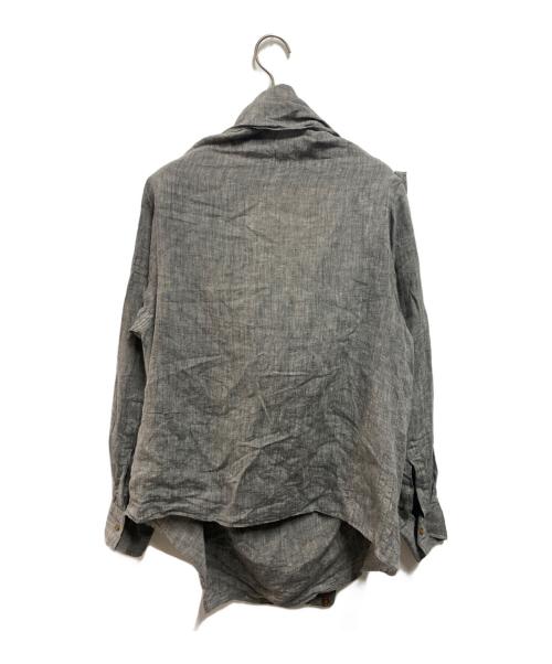 Vivienne Westwood man（ヴィヴィアン ウェストウッド マン）Vivienne Westwood man (ヴィヴィアン ウェストウッド マン) リネンデザインシャツ グレー サイズ:46の古着・服飾アイテム