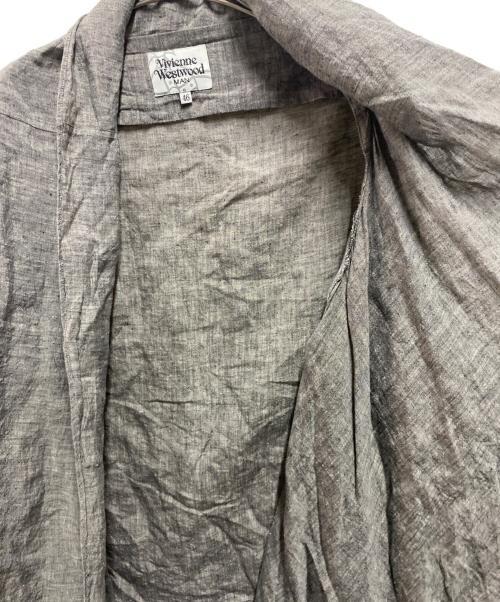Vivienne Westwood man（ヴィヴィアン ウェストウッド マン）Vivienne Westwood man (ヴィヴィアン ウェストウッド マン) リネンデザインシャツ グレー サイズ:46の古着・服飾アイテム