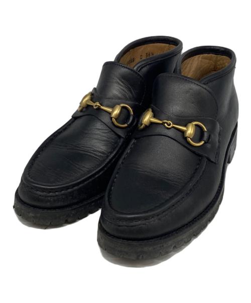 GUCCI（グッチ）GUCCI (グッチ) ホースビットブーツ ブラック サイズ:23.5ｃｍの古着・服飾アイテム