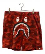 A BATHING APEア ベイシング エイプ）の古着「CAMO SHARK SWEAT SHORTS」｜レッド