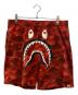 A BATHING APE（ア ベイシング エイプ）の古着「CAMO SHARK SWEAT SHORTS」｜レッド