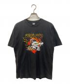 stussyステューシー）の古着「ドラゴンスカルプリントTシャツ」｜ブラック