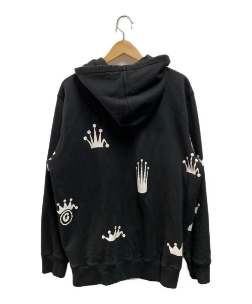 stussy（ステューシー）stussy (ステューシー) 折れクラウンロゴジップパーカー ブラック サイズ:XLの古着・服飾アイテム