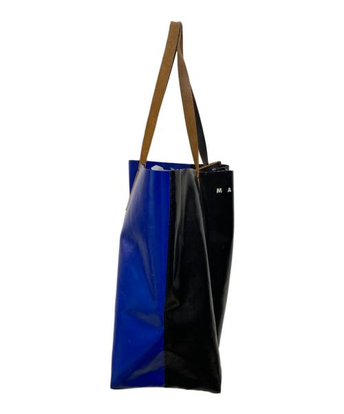 MARNI（マルニ）MARNI (マルニ) PVC バイカラー トートバッグ ブラック×ブルーの古着・服飾アイテム