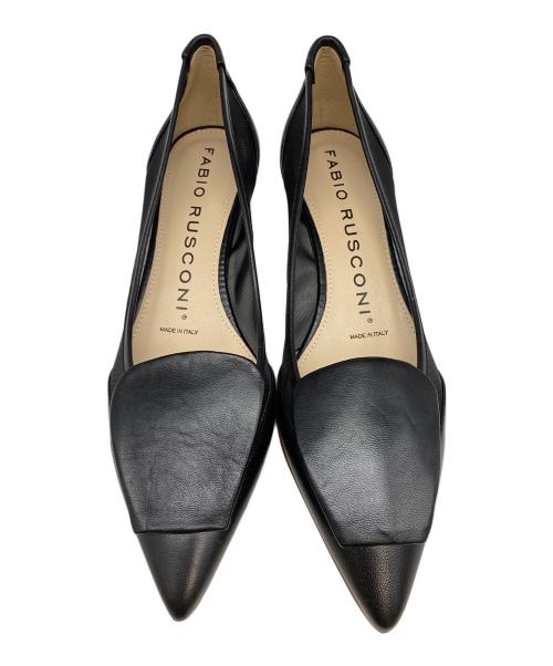 FABIO RUSCONI（ファビオルスコーニ）FABIO RUSCONI (ファビオルスコーニ) ポインテッドトウチュールパンプス ブラック サイズ:38の古着・服飾アイテム