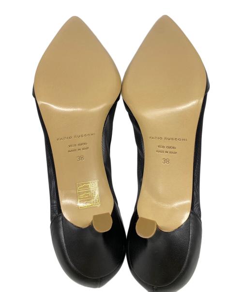 FABIO RUSCONI（ファビオルスコーニ）FABIO RUSCONI (ファビオルスコーニ) ポインテッドトウチュールパンプス ブラック サイズ:38の古着・服飾アイテム