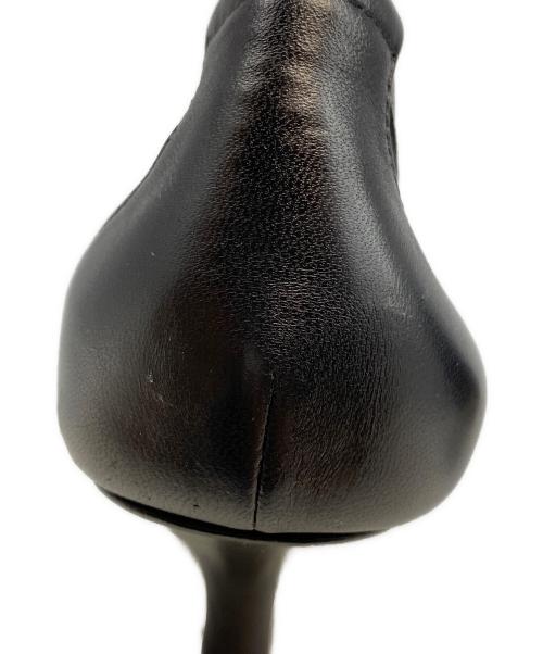 FABIO RUSCONI（ファビオルスコーニ）FABIO RUSCONI (ファビオルスコーニ) ポインテッドトウチュールパンプス ブラック サイズ:38の古着・服飾アイテム