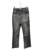 YANUKヤヌーク）の古着「セミフレアデニムパンツ」｜ブラック