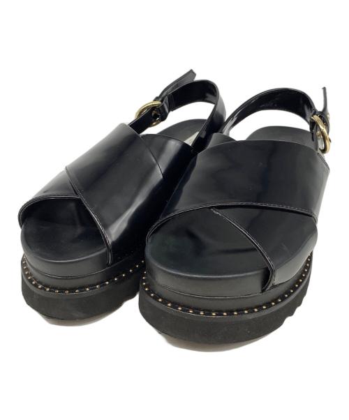 UNITED ARROWS（ユナイテッドアローズ）UNITED ARROWS (ユナイテッドアローズ) クロスバックベルトサンダル ブラック サイズ:38の古着・服飾アイテム