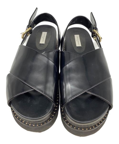 UNITED ARROWS（ユナイテッドアローズ）UNITED ARROWS (ユナイテッドアローズ) クロスバックベルトサンダル ブラック サイズ:38の古着・服飾アイテム