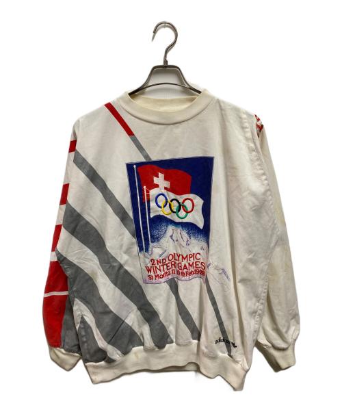 adidas（アディダス）adidas (アディダス) スウェット ホワイト サイズ:Ｍの古着・服飾アイテム