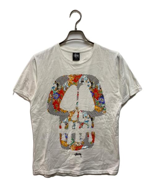 stussy（ステューシー）stussy (ステューシー) フラワースカルＴシャツ ホワイト サイズ:Ｓの古着・服飾アイテム