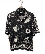 SOLARIS&CO.ソラリス&コー）の古着「PATTERN OP S/S SHIRT」｜ブラック