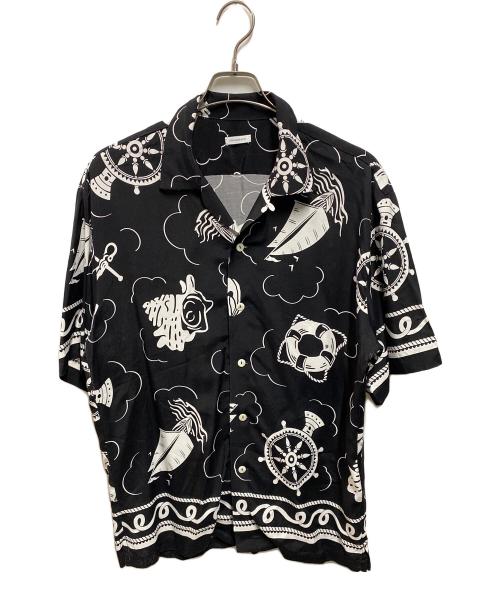 SOLARIS&CO.（ソラリス&コー）SOLARIS&CO. (ソラリス&コー) PATTERN OP S/S SHIRT ブラック サイズ:38の古着・服飾アイテム