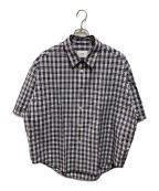 AMI Alexandre Mattiussiアミアレクサンドルマテュッシ）の古着「Check Short-Sleeve Shirt」｜ネイビー