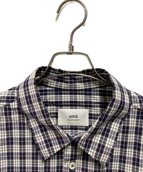AMI Alexandre Mattiussi（アミアレクサンドルマテュッシ）AMI Alexandre Mattiussi (アミアレクサンドルマテュッシ) Check Short-Sleeve Shirt ネイビー サイズ:Ⅼの古着・服飾アイテム