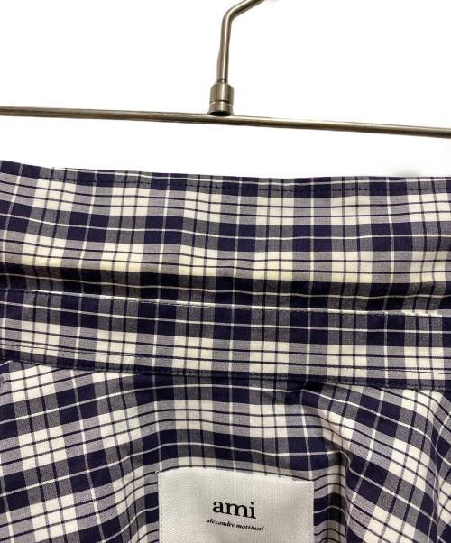 AMI Alexandre Mattiussi（アミアレクサンドルマテュッシ）AMI Alexandre Mattiussi (アミアレクサンドルマテュッシ) Check Short-Sleeve Shirt ネイビー サイズ:Ⅼの古着・服飾アイテム